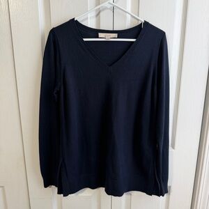 Loft navy blue v neck sweater size medium